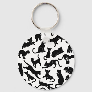 Zwart Kat Patroon Sleutelhanger