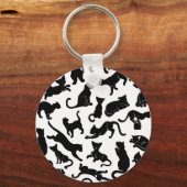 Zwart Kat Patroon Sleutelhanger (Voorkant)