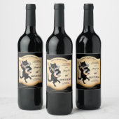  zwart kat - persoonlijk waslabel wijn etiket (Flessen)