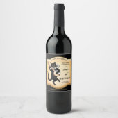  zwart kat - persoonlijk waslabel wijn etiket (Voorkant)