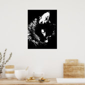 Zwart Kat Pop Art Poster Print - Kat Posters (Keuken)