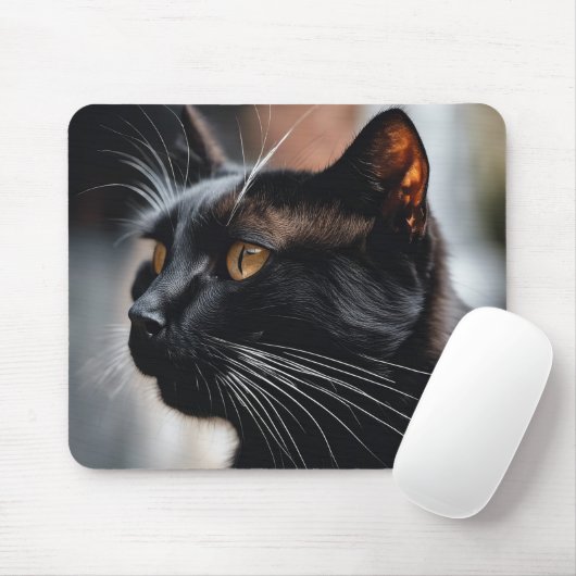 Zwart Kat Portret Muismat (Met muis)