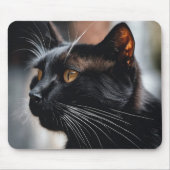 Zwart Kat Portret Muismat (Voorkant)