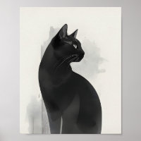 Zwart kat portret muurkunst Perfect cadeau
