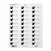 Zwart Kat Retouradres Etiket (Full Sheet)