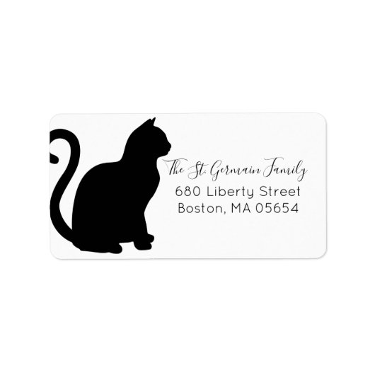 Zwart Kat Retouradres Etiket (Voorkant)