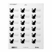 Zwart Kat Retouradres Etiket (Full Sheet)