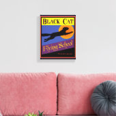 Zwart Kat Retro Halloween Verpakt Canvas Afdruk (Insitu (Woonkamer))