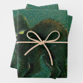  zwart kat rijden op bezem Halloween Inpakpapier Vel (In situ)