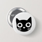 Zwart Kat Ronde Button 5,7 Cm (Voorkant /achterkant)
