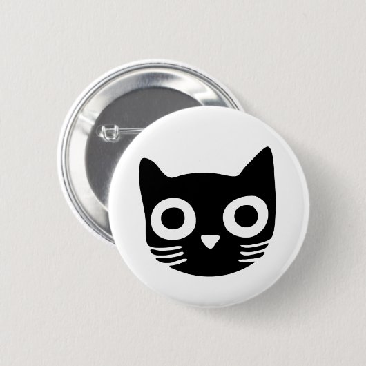 Zwart Kat Ronde Button 5,7 Cm (Voorkant /achterkant)