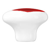 Zwart kat rood hart keramische knop (Zijkant)