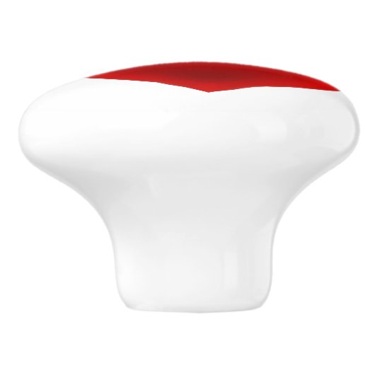 Zwart kat rood hart keramische knop (Zijkant)