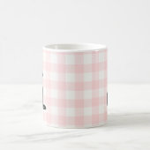 Zwart Kat Roze Check Pattern Koffie Mok (Center)