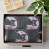 Zwart Kat Roze Volle Maan Celestial Zwart Hallowee Tissuepapier (Geschenk)