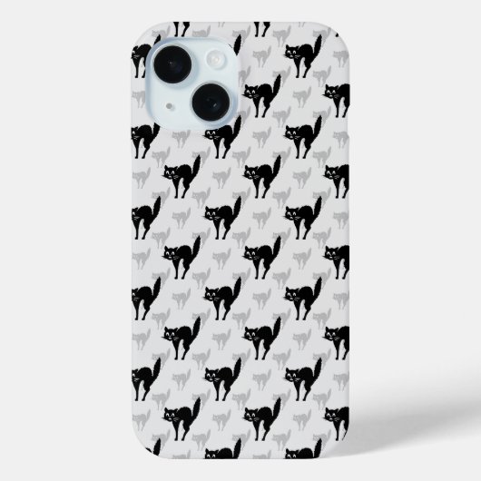 Zwart kat schaduw silhouet patroon ontwerp Case-Mate iPhone case (Achterkant)