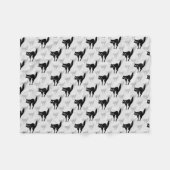 Zwart kat schaduw silhouet patroon ontwerp fleece deken (Voorkant (Horizontaal))