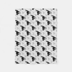 Zwart kat schaduw silhouet patroon ontwerp fleece deken