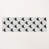 Zwart kat schaduw silhouet patroon ontwerp yogamat (Achterkant (horizontaal))