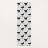 Zwart kat schaduw silhouet patroon ontwerp yogamat (Achterkant)