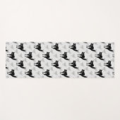 Zwart kat schaduw silhouet patroon ontwerp yogamat (Voorkant (horizontaal))