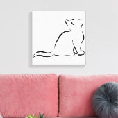 Zwart kat silhouet canvas afdruk (Insitu (Woonkamer))