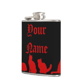 Zwart kat silhouet heupfles (Links)