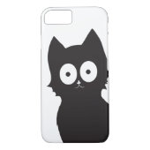 Zwart kat Silhouette op witte achtergrond Case-Mate iPhone Case (Achterkant)