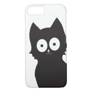 Zwart kat Silhouette op witte achtergrond iPhone 8/7 Hoesje