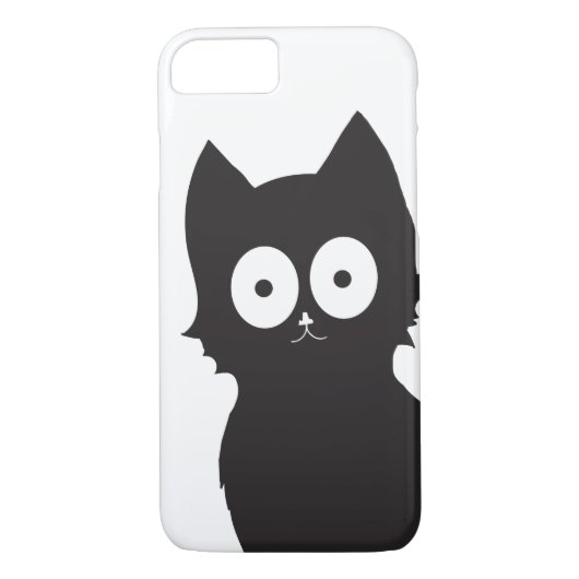 Zwart kat Silhouette op witte achtergrond Case-Mate iPhone Case (Achterkant)