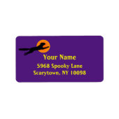 Zwart Kat Sinaasappel Moon Custom Halloween Labels (Voorkant)