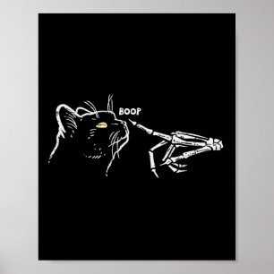 Zwart Kat Skelet Hand Boop Halloween Pet Vrouwen G Poster