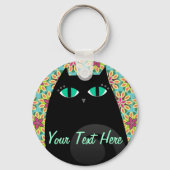 zwart Kat Sleutelhanger (Voorkant)