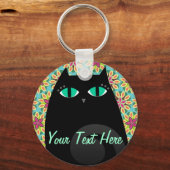  zwart Kat Sleutelhanger (Voorkant)