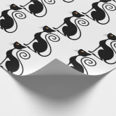 Zwart Kat stijlontwerp Cadeaupapier (Hoek)