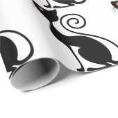 Zwart Kat stijlontwerp Cadeaupapier (Rol Hoek)