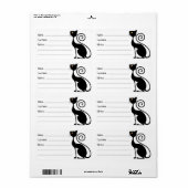 Zwart Kat  stijlontwerp Etiket (Full Sheet)