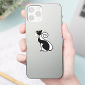 Zwart Kat  stijlontwerp Sticker (Telefoon)