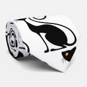 Zwart Kat  stijlontwerp Stropdas (Opgerold)