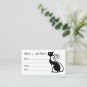 Zwart Kat  stijlontwerp Visitekaartje (Staand voorkant)