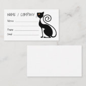 Zwart Kat  stijlontwerp Visitekaartje (Voorkant / Achterkant)