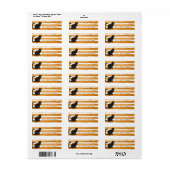 Zwart kat strepen adreslabel etiket (Full Sheet)