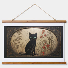 Zwart Kat Tapestry Hangend Wandkleed