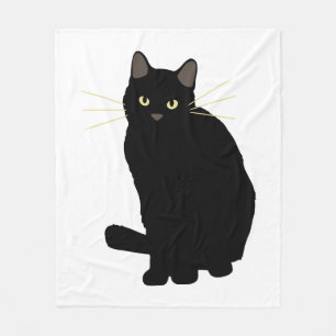 Zwart Kat Tekening Schattige Zwart Kat Moeder Kat  Fleece Deken