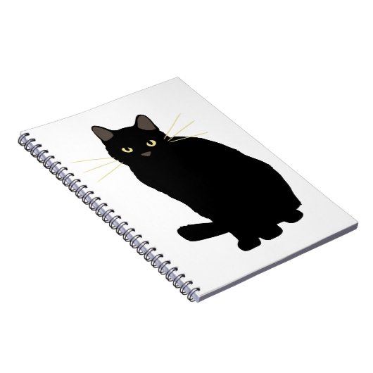 Zwart Kat Tekening Schattige Zwart Kat Moeder Kat  Notitieboek (Rechterzijde)