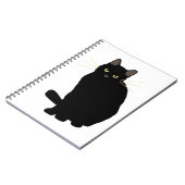 Zwart Kat Tekening Schattige Zwart Kat Moeder Kat  Notitieboek (Linkerzijde)