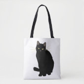 Zwart Kat Tekening Schattige Zwart Kat Moeder Kat  Tote Bag (Voorkant)