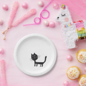 Zwart Kat Tekenpapier Borden Papieren Bordje (Feest)