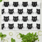 Zwart Kat Theedoek (Gevouwen)