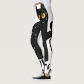 Zwart Kat Wat Mes Grappig Moorddadig Halloween Pet Leggings (Links)